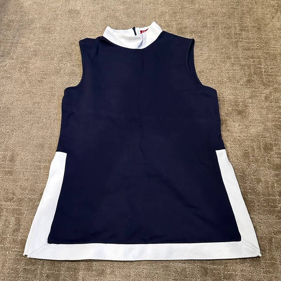 Staud Cruise Biker Short Tank Set Navy White Trim - Picture 2 of 10